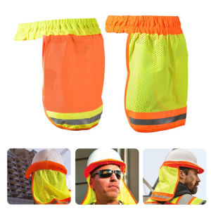 Hard Hat for Sun Shade Neck Shield with Reflective Stripe Mesh High Visibility Cover Protective Hardhat Access
