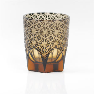 240 ml Handcrafts Japanese Style Edo Kirikos Whiskey Old Fashioned Glass Tumbler Hand Engraved Chrysanthemum Pattern In Gift Box