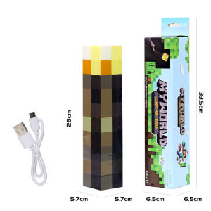 [SG Stock] Minecraft Night Light Creatives Novelty Torch Statue Lights LED Lamp For Bedroom Livingroom childrens toys