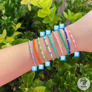 [FREESHIPMAX] Vòng tay chuỗi hạt cườm Hàn Quốc hoa cúc mặt cười nhiều màu đơn giản thời trang Vòng tay cầu vồng dễ thương - phụ kiện dễ thương - quà tặng thủ công - Minehandmade