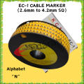 EC-1 CABLE MARKER / WIRE MARKER ALPHABET N TO Z - (2.6MM TO 4.2MM SQ) - 1000PCS/BOX. 