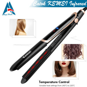 Catokan Rambut KEMEI KM-2219 Catokan Infrared 2 in 1 Catok Lurus Dan Keriting Km 2219