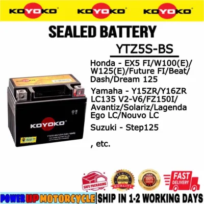 YTZ5S-BS YTZ5S BT4 KOYOKO SEALED BATTERY BATERI SEAL EX5 FI W125 FUTURE DASH EGO NOUVO LC135 V2-V6 Y15ZR Y16 YUASA KING