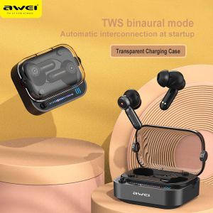 Awei T58 Bluetooth Music earphone HiFi Surround Stereo Smart Noise Reduction Senseless wearing bluetooth 5.3 earbuds IPX6 Waterproof Cool LED Ambient light Wireless headset for Samsung S20 Huawei Xiaomi Earbuds Apple
