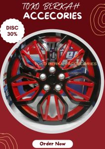 Tutup Dop Velg Mobil Ring 14 - Dop Velg Kaleng Mobil Ring 14 - Dop Velg Mobil Ring 14 - 1 SET DOP RODA MOBIL SUDAH TERMASUK KAWAT DOP RODA - DOP MODEL LABA-LABA WARNA MERAH HITAM - WHEEL COVER