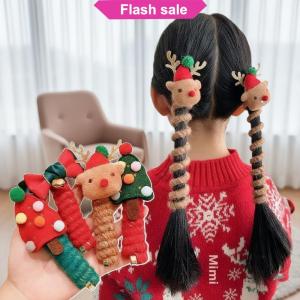 SHENHAO2🎀 1 2pcs Giáng sinh xoắn ốc tóc quan hệ cho phụ nữ tóc đàn hồi quan hệ bông tuyết đầy màu sắc Giáng sinh Găng Tay Kẹo mía quyến rũ holidy Quà Tặng