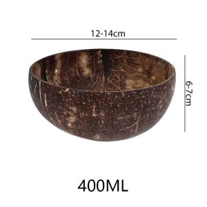 Natural Coconut Bowl Set Wooden Salad Ramen Bowl Coconut Wood Spoon Set Coco Smoothie Kitchen Tableware Coconut Bowl