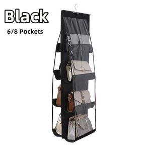 6/8 Pocket Foldable Double-sided Handbag Purse Storage Bag Holder Hanging Organizer Shelf 4 Layers Folding Closet Hanger