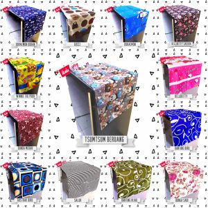 Cover Penutup Kulkas Taplak Kulkas Sarung Kulkas Kantong Kiri Kanan Motif Aesthetic