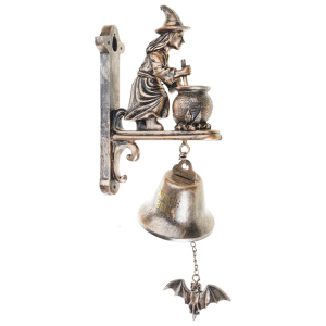 Antique Bronze Witch Doorbells Handmade Resins Wall Hanging And Rustproof Metal Chimes For Halloweens Home Accent