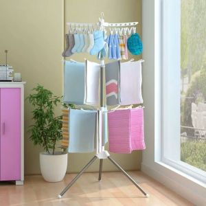 Rak Jemuran Stand Hanger Berdiri Lipat Foldable Drying Rack 3 Susun / Jemuran Baju Lipat / Jemuran Menara