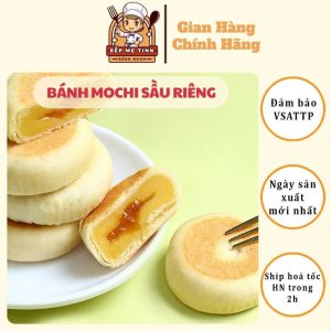Bánh Mochi Sầu Riêng Hộp 500g Hương Vị Sầu Đặc Trưng Ngọt Nhẹ Thơm Ngon