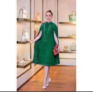 DRESS MARTHA WANITA / DRESS FASHION WANITA / DRESS CAPE BRUKAT CORNELI FURING SIZE S-XL / MIDI DRESS CAPE / DRESS KONDANGAN / GAUN PESTA