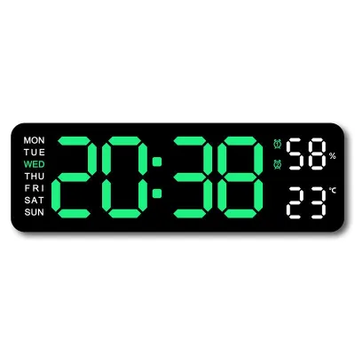 Jam Dinding Elektronik LED Jam Digital Besar Kalender / Alarm Clock / Weker Timer / Smart Watch Suhu Temperatur Jam Dinding LED Gaya Modern Untuk Dekorasi Ruang Tamu