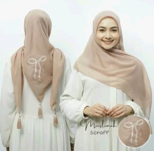 NURBANU KERUDUNG - Hijab Paris Pita Premium Katun Segi Empat dengan Payet Bordir dan Tasel Terbaru - Nyaman Hijab Paris Pita Premium Katun Segi Empat dengan Payet Bordir dan Tasel Terbaru - Nyaman