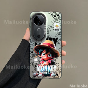 Vivo V40 V30 V29 5G Case Vivo V40 V30 Pro 5G Anime One Piece Luffy Zoro Shockproof Case Matte Hard Phone Case with Camera Protector Anti Fingerprint
