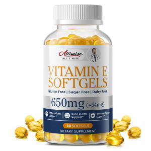 Alliwise Natural Vitamin E Capsule Chống oxy hóa Hỗ trợ Vitamin Da Thiết yếu và Hỗ trợ Miễn dịch Làm trắng Chống lão hóa