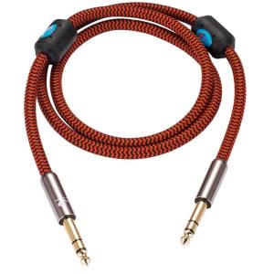 GOLLEY LION สายสัญญาณเสียงสเตอริโอ TRS ตัวผู้ถึงตัวผู้ขนาด1/4นิ้ว6.5มม. สำหรับเครื่องขยายเสียงเบส