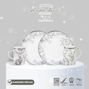 ZEN X SANDRA DEWI Frost Dinner Set 2 Piring Makan 2 Mug Rabbit + Box