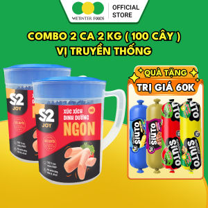 [Tặng 4 Xúc Xích Siuto] Combo 2KG Xúc Xích Heo 21g/Cây Ngon Dinh Dưỡng Tiệt Trùng S2 Vietinter Foods