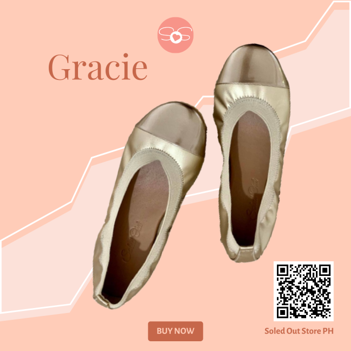 SOSPH Gracie Round Toe Two Toned Gold Marikina Doll Shoes Ballet Flats  Women’s Office Shoes School Flats Classic Slip On Comfortable Cushioned  Insole
