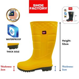 Gajah King (Made in Malaysia) Waterproof High Cut Rain Boots With Lining Gardening Boots Kasut Hujan Kasut Getah Size 38-43 From Shoe Factory Malaysia