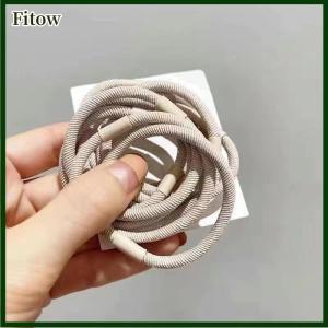 Fitow 10Pcs Plain Color Thick High Elasticity Hair Band For Women Girls Elastic Ponytail Holder Rubber Band Fashion Hair Accessories