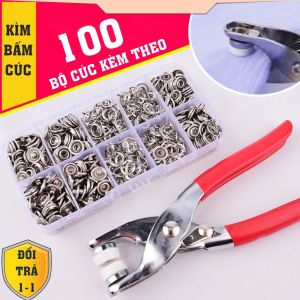 Kìm Bấm Cúc Vành Áo Kim Loại Đa Năng Bộ Kìm Bấm Khuy Kèm Cúc Bấm 9.5mm Thép Không Gỉ Cao Cấp Tiện Dụng Hiệu Quả