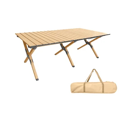 Blackpongo Foldable Table Carbon Steel Egg Roll Table Portable Outdoor Camping Picnic Folding Table Gear