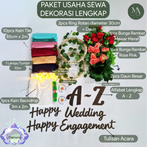 Paket Usaha Bisnis Jasa Sewa Dekorasi Backdrop Lamaran Nikahan Syukuran Mulia