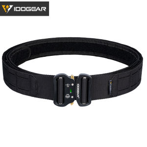 IDOGEAR 2 inches Tactical Belt Quick Release Metal Buckle Laser MOLLE combat Mens Two in one Belts Camo inner belt and outer belt Tactical Hiking Camping camo Belt