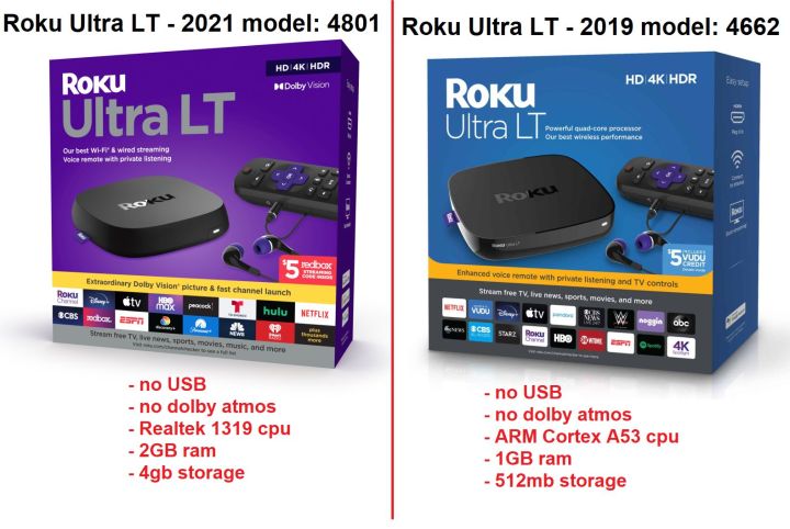 Roku Ultra 2020 4800 / 2021 Ultra LT 4801 4K HDR Dolby Vision Atmos ...