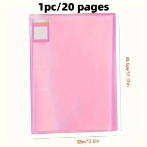 LUMISPARK TRENTA A3 Clearbook - Transparent Waterproof Sleeve Binder 20 Sheets | for Pictures Plates Documents Artwork School Office Filing Diamond Painting Music Sheet Magazine Page Cutting Premium Durable Storage (3 Colors)