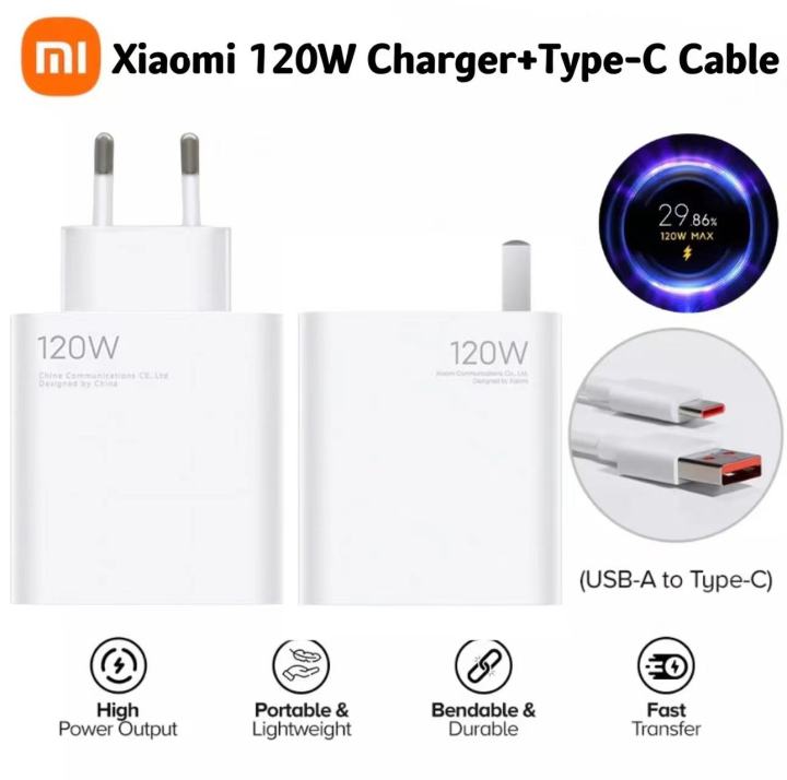 Xiaomi Charger 120W Fast Charger HyperCharge Turbo Charging Adapter ...