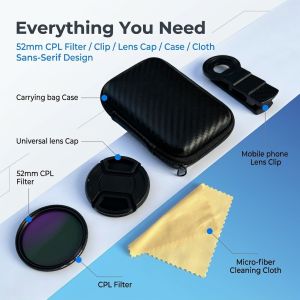Universal Clip-On CPL Lens Filter 67mm — Anti-Glare Polarizer for All Smartphones
