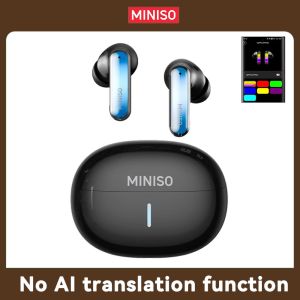 Miniso MS110 AI Translation Bluetooth 6.0 Headphones Supports translation in 134 languages Equipped with breathing LED lights HiFi sound quality Video translation function Long-lasting battery Waterproof Noise cancellation In-ear design
