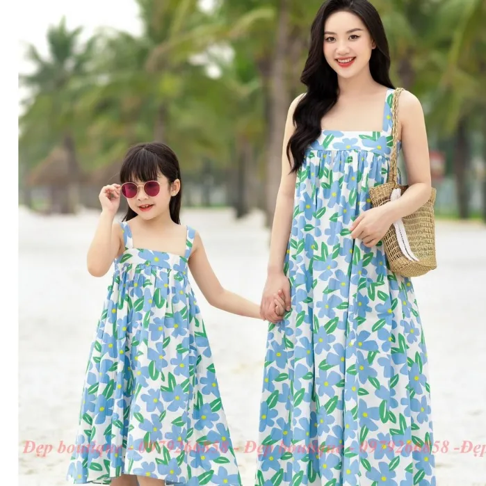 Váy đầm maxi đi biển cho mẹ và bé đẹp nhất năm 2023