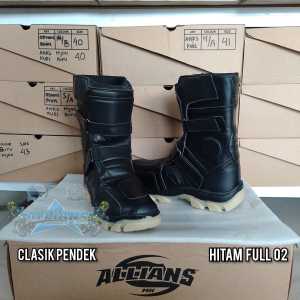 Sepatu Cross PENDEK Safety Sepatu Trail Vintage  Sepatu Gunung Mx boots Sepatu Trabas Sepatu Cross Clasik 02 HITAM FULL