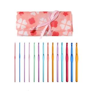1 Set 2.0mm-10.0mm Crochet Hook Set Colourful Knitting Needle with Case Ergonomical Crochet Needle Crochet Accessories