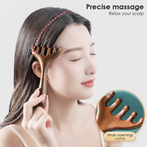 Sandalwood Six-Claw Massage Comb Antler Scraping Meridian Acupoint Massager Massager Body Scalp Promote Blood Circulation Natural Wooden