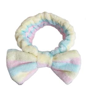 Furry Plush Bowknot Spa Headbands For Women Girl Face Washing and Theme Party Dressingup Hairband Hair Accessories