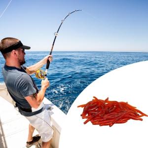 50Pcs Silicone Maggots Earthworms Baits Soft Artificial Bread Insect Fishing Lures Artificial Baits Jigging Wobblers