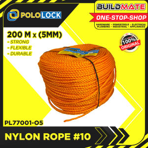 BUILDMATE Pololock 5MM x 200M Nylon Rope for Binding Woods & Trees Braided Monofilament Twist Lubid #10
