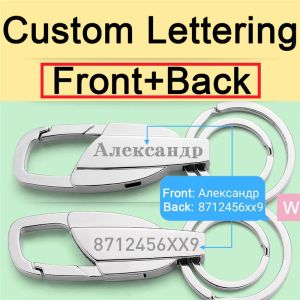 Custom Lettering Keychains Stainless steel Keyrings Metal Engrave Name Customized Logo Key Chain For Car Women Men gift