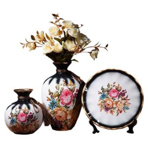 Contemporary 3Piece Decorative Vases and Tray Set Ceramic Planter Coffee Table Centerpieces Wedding Anniversary Present