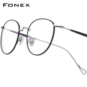 FONEX Titanium Glasses Frame Women Brand Design Retro Vintage Round Eyeglasses Men Full-Rim Ultralight Korean Japanese Custom Optical Eyewear 85645