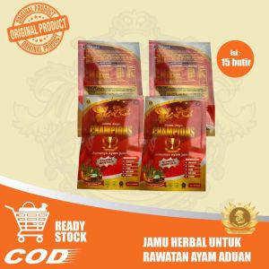 Jamu Jago Champions Kemasan Sachet Isi 15 Butir Untuk Hewan Peliharaan Ayam(Unggas) Vitamin