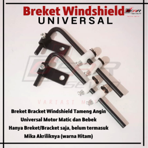 Breket Hitam Windshield Tameng Angin Universal Motor Matic dan Bebek Bracket