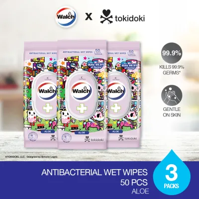 Walch® x tokidoki™ Antibacterial Wet Wipes 50pcs - Aloe x 3 Packs