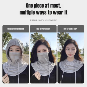 Full Face Sunscreen Mask Neck Ice Silk Mask UV